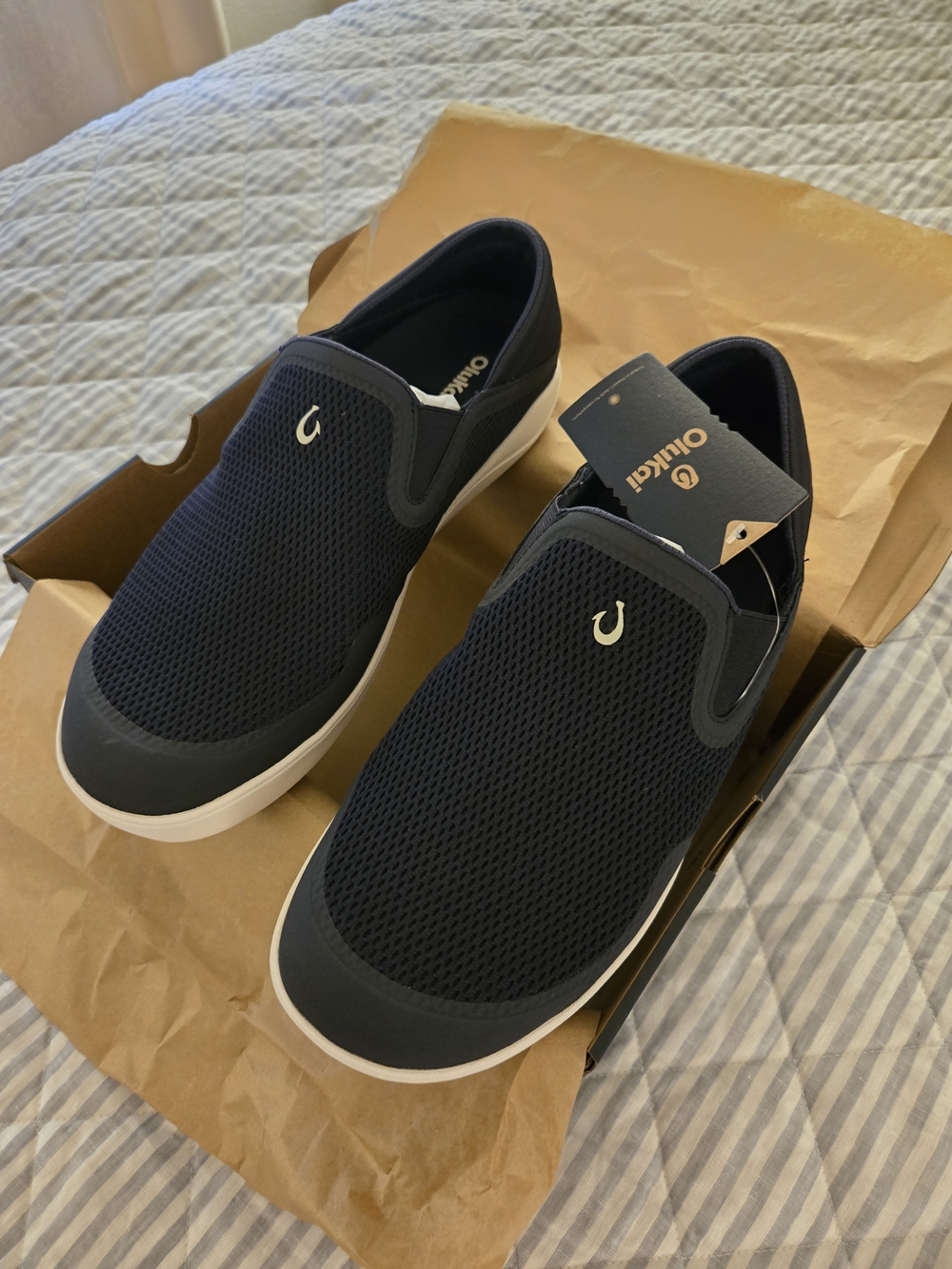 Olukai Men's Moku Slip-On Mesh Sneaker - Navy Sz 13